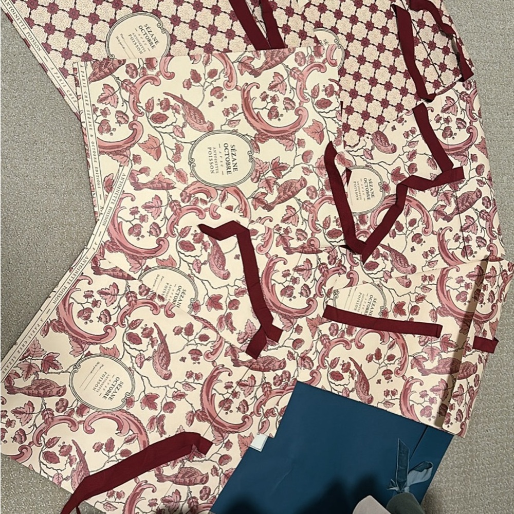 Sezane Pink and Cream Gift Bags